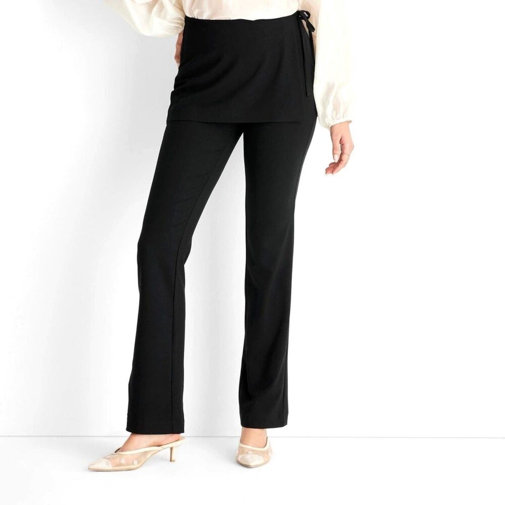 Future Collective Women's Mid-Rise Straight Leg Two-Fer Tailored Pants - Size 00